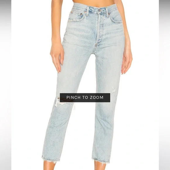 Agolde Riley straight leg jeans Shatter 25 - Picture 2 of 8